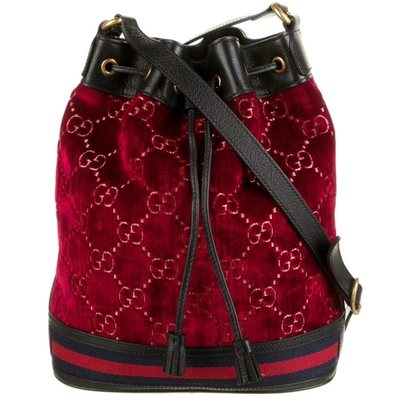 Gucci GG Velvet Web Bucket Bag - Picture 1 of 5